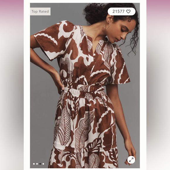 Anthropologie Brown and White Maxi Dress - Picture 3 of 6